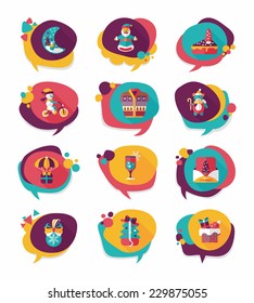 Christmas bubble speech banner design flat background set, eps10