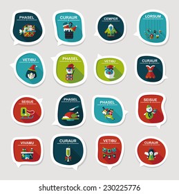 Christmas bubble speech banner design flat background set, eps10