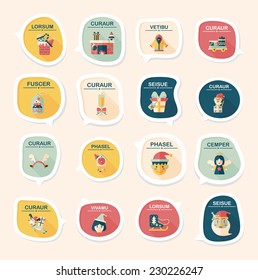 Christmas bubble speech banner design flat background set, eps10