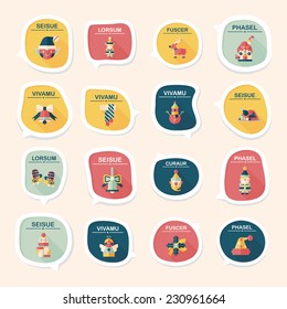 Christmas bubble speech banner design flat background set, eps10