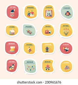 Christmas bubble speech banner design flat background set, eps10