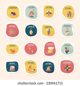 Christmas bubble speech banner design flat background set, eps10