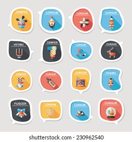 Christmas bubble speech banner design flat background set, eps10