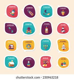 Christmas bubble speech banner design flat background set, eps10
