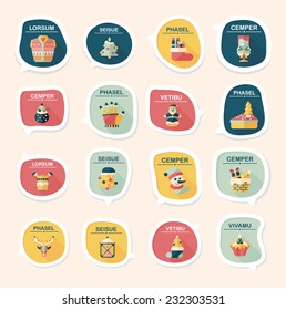 Christmas bubble speech banner design flat background set, eps10, dummy text