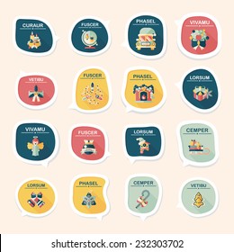 Christmas bubble speech banner design flat background set, eps10, dummy text