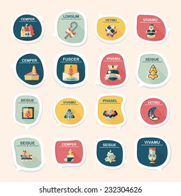 Christmas bubble speech banner design flat background set, eps10, dummy text