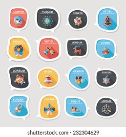 Christmas bubble speech banner design flat background set, eps10, dummy text