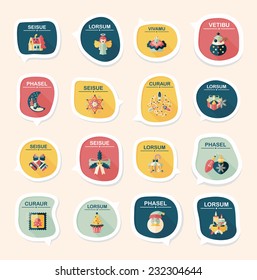 Christmas bubble speech banner design flat background set, eps10, dummy text