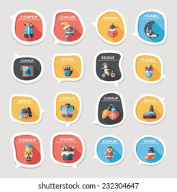 Christmas bubble speech banner design flat background set, eps10, dummy text