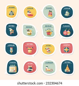 Christmas bubble speech banner design flat background set, eps10, dummy text
