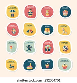 Christmas bubble speech banner design flat background set, eps10, dummy text