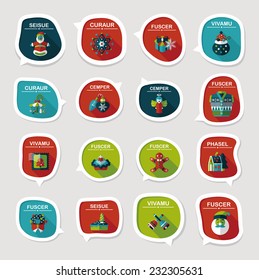 Christmas bubble speech banner design flat background set, eps10, dummy text