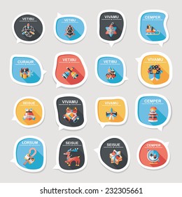 Christmas bubble speech banner design flat background set, eps10, dummy text