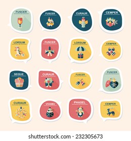 Christmas bubble speech banner design flat background set, eps10, dummy text
