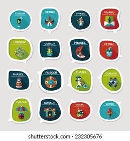 Christmas bubble speech banner design flat background set, eps10, dummy text