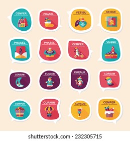 Christmas bubble speech banner design flat background set, eps10, dummy text