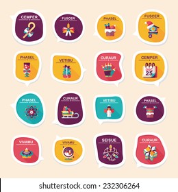 Christmas bubble speech banner design flat background set, eps10, dummy text