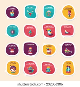Christmas bubble speech banner design flat background set, eps10, dummy text