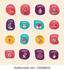 Christmas bubble speech banner design flat background set, eps10, dummy text