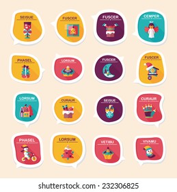 Christmas bubble speech banner design flat background set, eps10, dummy text