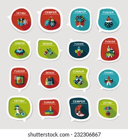 Christmas bubble speech banner design flat background set, eps10, dummy text