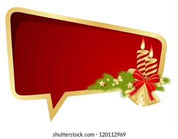 Christmas bubble speech with decorations.Vector illustration.