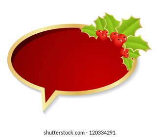 Christmas bubble speech with decorations.Vector illustration.