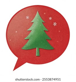 Christmas Bubble for speech - fir tree.  vector illustration on a background white.