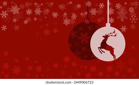 Christmas bubbles, snowflakes, reindeer - vector background	
