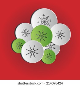 Christmas bubbles with snowflakes - vector background