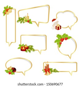 Christmas bubbles speech with decorations.Vector illustration.