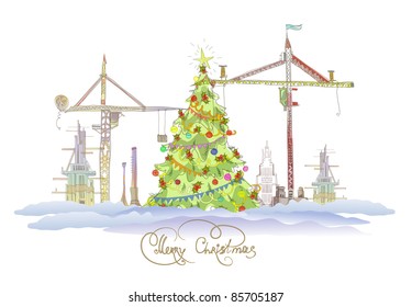 Navidad en el lugar del edificio
