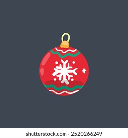 Christmas bulb in flat vector design.