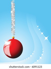 Christmas bulb on snowy background