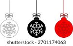 Christmas bulbs or  Christmas bubbles icon set