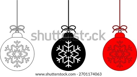 Christmas bulbs or  Christmas bubbles icon set