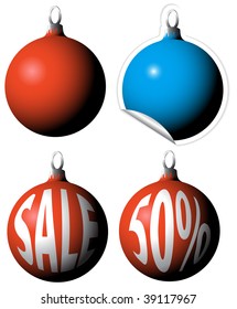 Christmas bulbs as a sale tags / labels