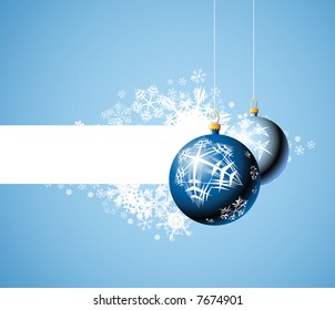 ampoules de Noël avec des flocons de neige sur fond bleu clair