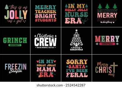 Christmas Bundle T Shirt Design  