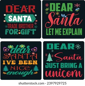 Paquete de Navidad - Typografía Diseño de camiseta, formato de archivo EPS, tamaño de 2500x2500 píxeles, archivo editable, gráfico imprimible, 300 PPP (PPI), fondo de color.