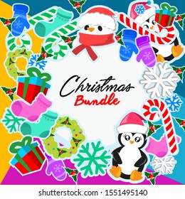 CHRISTMAS BUNDLE VECTOR ILLUSTRATION GRAPHIC