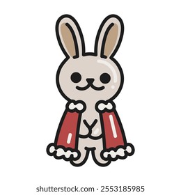 Christmas Bunny Doodle Illustration - 05