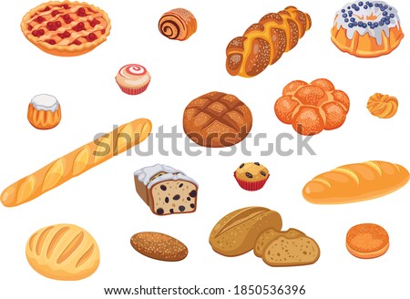 Christmas buns cupcakes cake breads tarts eps 10