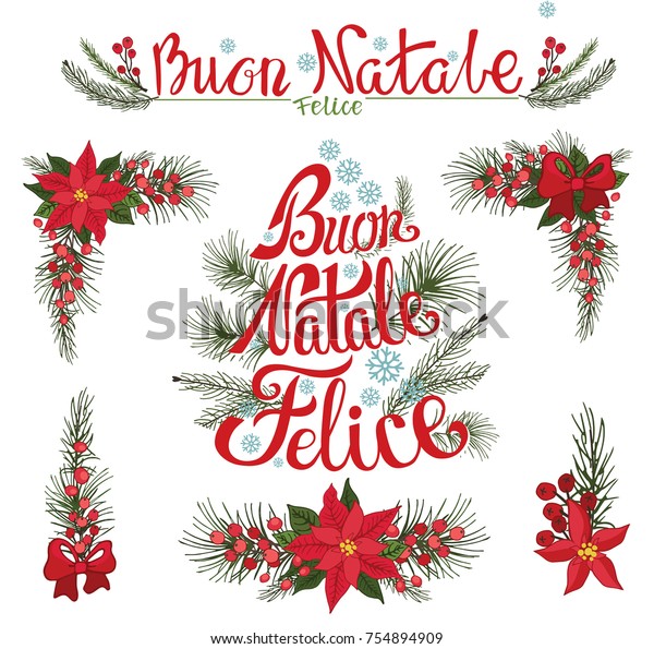 Clip Buon Natale.Christmas Buon Natale Italian Lettering New Stock Vector Royalty Free 754894909