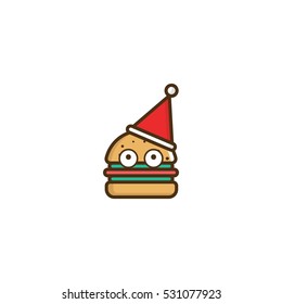 Christmas Burger Vector Logo Design Element