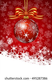 Christmas Burgundy Bauble Card