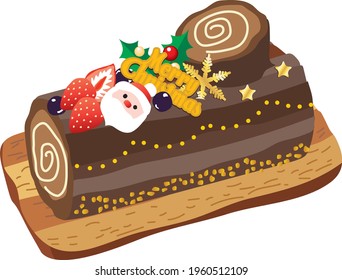 Christmas Bush de Noel. This is an illustration of Christmas cake.