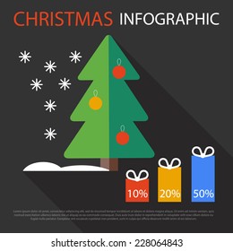 Christmas business infographic. Vector illustration