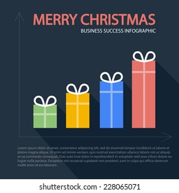 Christmas business infographic. Vector illustration